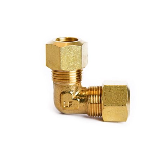 (image for)  3/8 in. Compression X 3/8 in. D Compression Yellow Brass 90 Degree Elbow