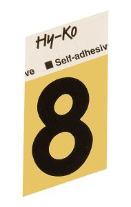 1-1/2 in. Black Aluminum Self-Adhesive Number 8 1 pc.