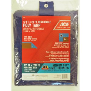 12 ft. W x 20 ft. L Medium Duty Polyethylene Tarp Blue/Brown