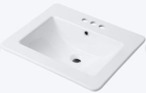 (image for) 21 in Drop-in Rectangular White Bathroom Sink