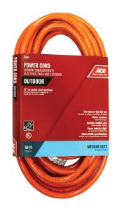 Indoor and Outdoor 50 ft. L Orange Extension Cord 14/3 SJTW