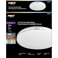 (image for) 14 in. L Brushed Nickel White Ceiling Fixture