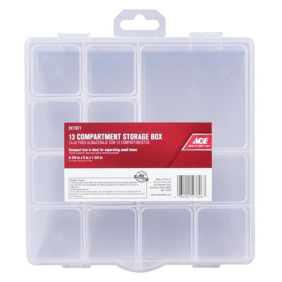 8 in. L x 8 in. W x 1-3/4 in. H Tool Storage Bin Plastic 13