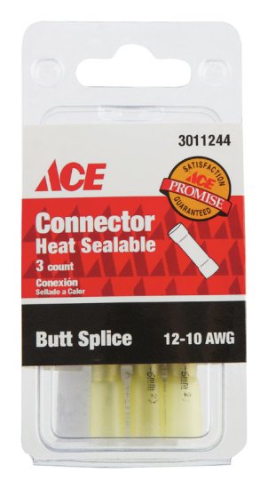 Butt Splice Yellow 3 pk