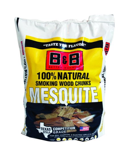 B&B Charcoal All Natural Mesquite Wood Smoking Chunks 549 cu in