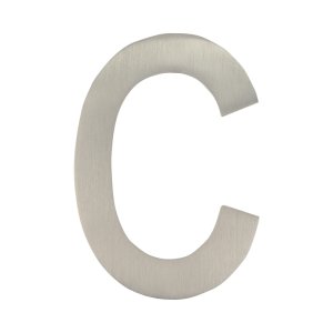 4 in. Silver Brass Screw-On Letter C 1 pc.