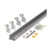 (image for) 48 in. L Gray Steel By-Pass Door Hardware Set 1 pc