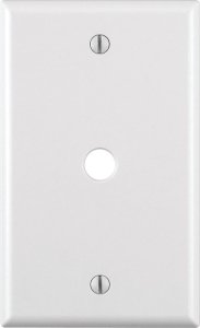 White 1 gang Plastic Cable/Telco Wall Plate 1 pk