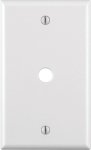 White 1 gang Plastic Cable/Telco Wall Plate 1 pk