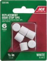 .75 in. H x 1/2 in. W Rubber White Door Stop Tip Over the do