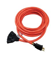 Indoor and Outdoor 25 ft. L Orange Triple Outlet Cord 12/3 S