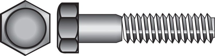 1/2 in. Dia. x 11 in. L Zinc Plated Steel Hex Bolt 25 pk