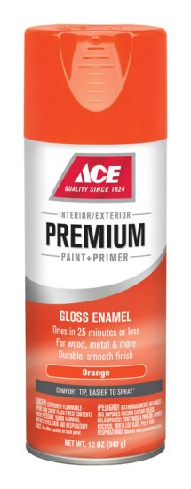 Premium Gloss Orange Enamel Spray Paint 12 oz.