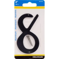 4 in. Black Aluminum Nail-On Number 8 1 pc.