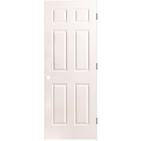 (image for) 24 in. x 80 in. Textured 6-Panel Primed Prehung Right Hand Door