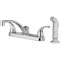 (image for) 2 Handle Chrome Kitchen Faucet Side Sprayer Included