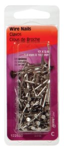 17 Ga. x 3/4 in. L Stainless Steel Wire Nails 1 pk 2 oz.