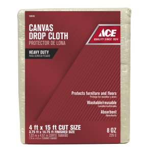 (image for) 4 ft. W X 15 ft. L 8 oz Canvas Drop Cloth 1 pk