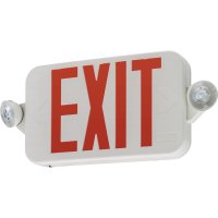 Hardwired LED White Exit Sign and Emergency Light