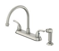 Two Handle Chrome Kitchen Faucet Side Sprayer Included