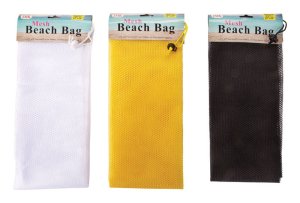 Multicolored Mesh Fabric Beach Bag