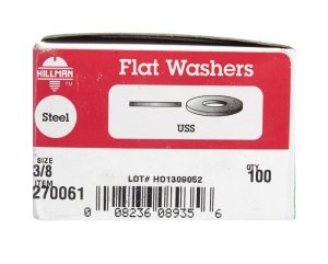 Zinc-Plated Steel 3/8 in. USS Flat Washer 100 pk