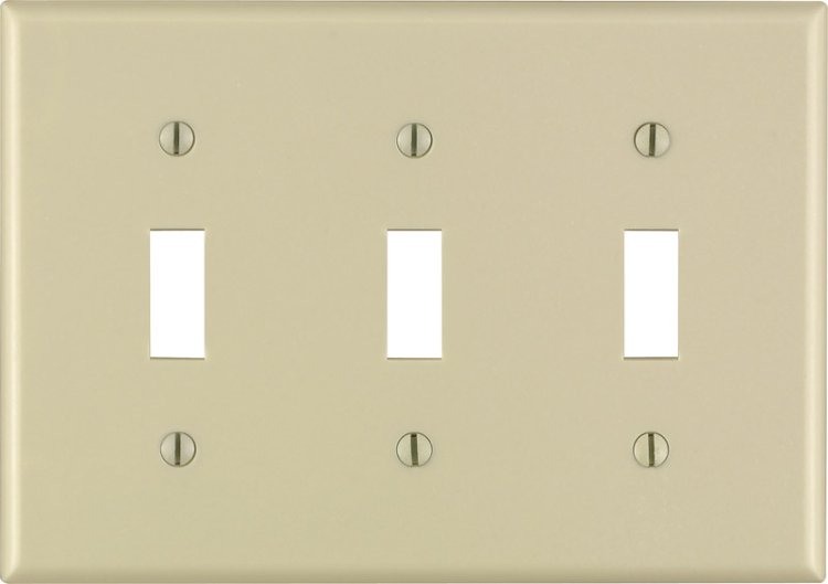 Ivory 3 gang Thermoset Plastic Toggle Wall Plate 1 pk