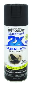 Painter's Touch 2X Ultra Cover Satin Canyon Black Spray Paint 1