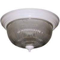 13-1/2 in. Dome Ceiling in Fixture White Uses Two 60W Med Base