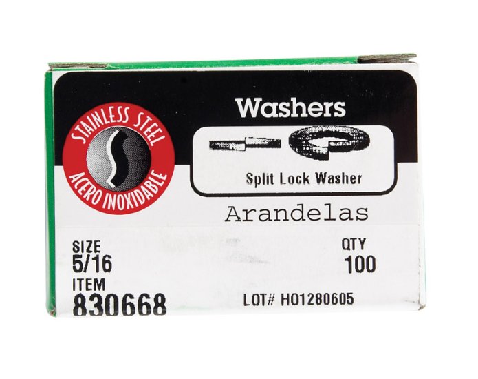 5/16 in. Dia. Stainless Steel Split Lock Washer 100 pk