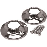 2.4 in. Steel Shower Rod Flange in Chrome (2-Pack)