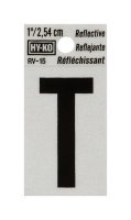 1 in. Reflective Black Vinyl Self-Adhesive Letter T 1 pc.
