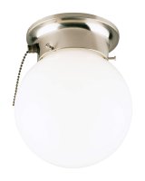 6 in. Globe Light with Pull Chain Switch Satin Nickel