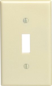 Ivory 1 gang Thermoset Plastic Toggle Wall Plate 1 pk