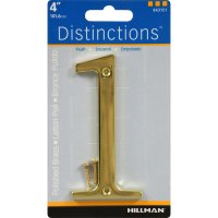 4 in. Gold Brass Screw-On Number 1 1 pc.