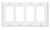 White 4 gang Thermoset Plastic GFCI/Rocker Wall Plate 1