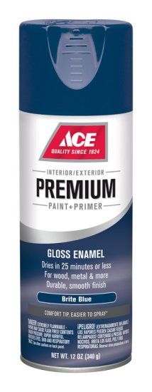 Premium Gloss Brite Blue Enamel Spray Paint 12 oz.