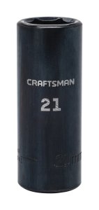 21 mm x 1/2 in. drive Metric 6 Point Deep Impact Socket 1 pc.