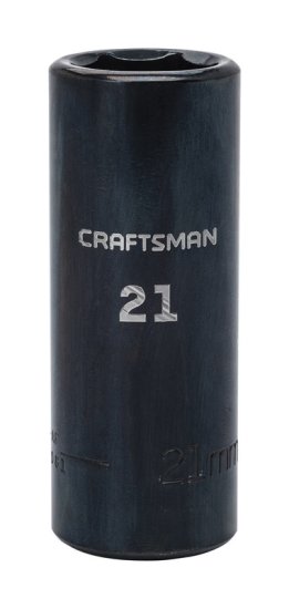 21 mm x 1/2 in. drive Metric 6 Point Deep Impact Socket 1 pc.