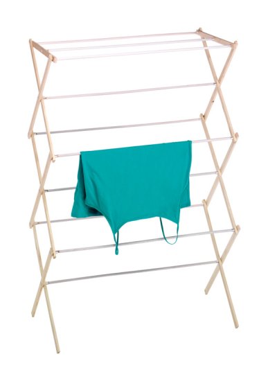 42 in. H x 29 in. W x 14 in. D Wood Clothes Drying Rack