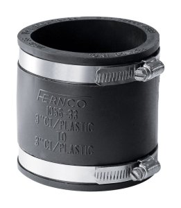 Schedule 40 3 in. Hub x 3 in. Dia. Hub PVC Flexible Coupling