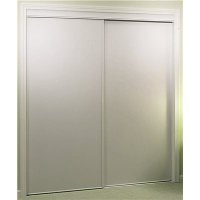 100 SERIES WHITEWOOD VINYL PANEL BYPASS DOOR, WHITE, 48X80 IN