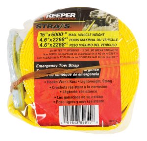 2 in. W x 15 ft. L Yellow Tow Strap 5000 lb. 1 pk