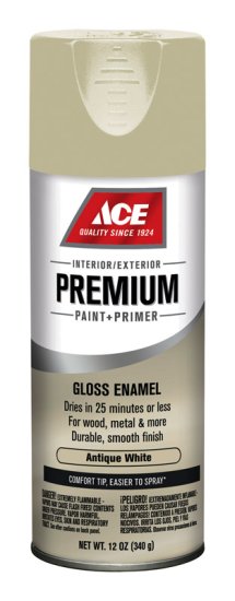 Premium Gloss Antique White Enamel Spray Paint 12 oz.