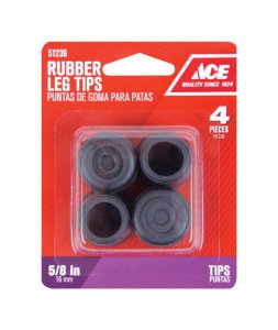 Rubber Leg Tip Black Round 5/8 in. W 4 pk