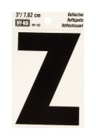 3 in. Reflective Black Vinyl Self-Adhesive Letter Z 1 pc.