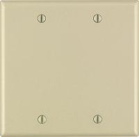 Ivory 2 gang Thermoset Plastic Blank Wall Plate 1 pk