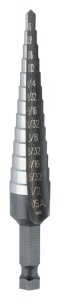 Unibit 1/8 to 1/2 in. x 6 in. L High Speed Steel Step Dril