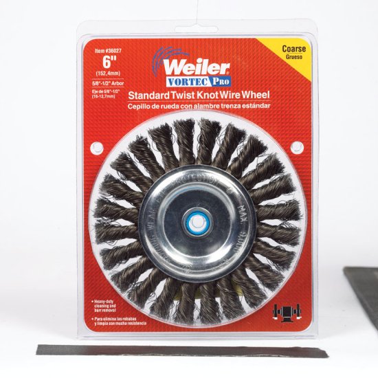 Vortec Pro 6 in. Fine Knotted Wire Wheel Brush Carbon Ste