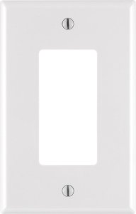 White Decora MIDI 1 gang Nylon GFCI/Rocker Wall Plate 1 pk